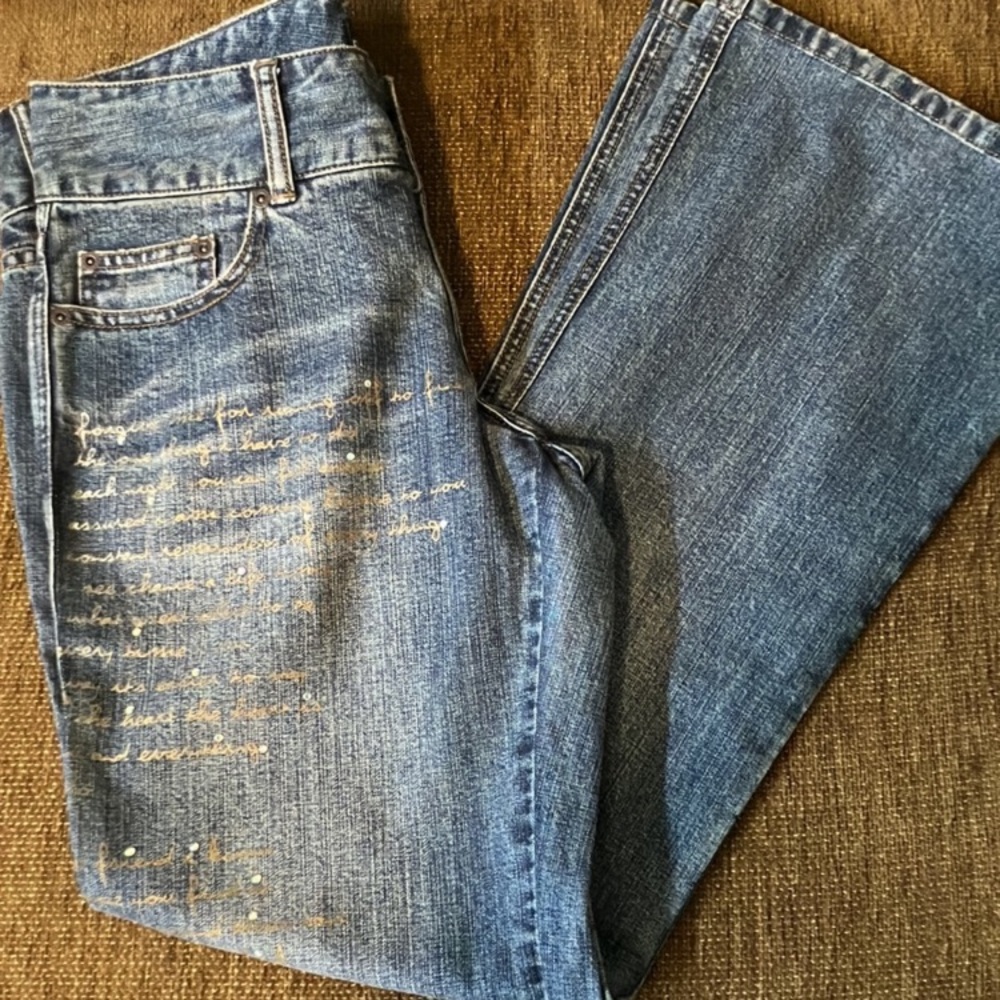 Y2K Express Low Rise Jeans with Poem
